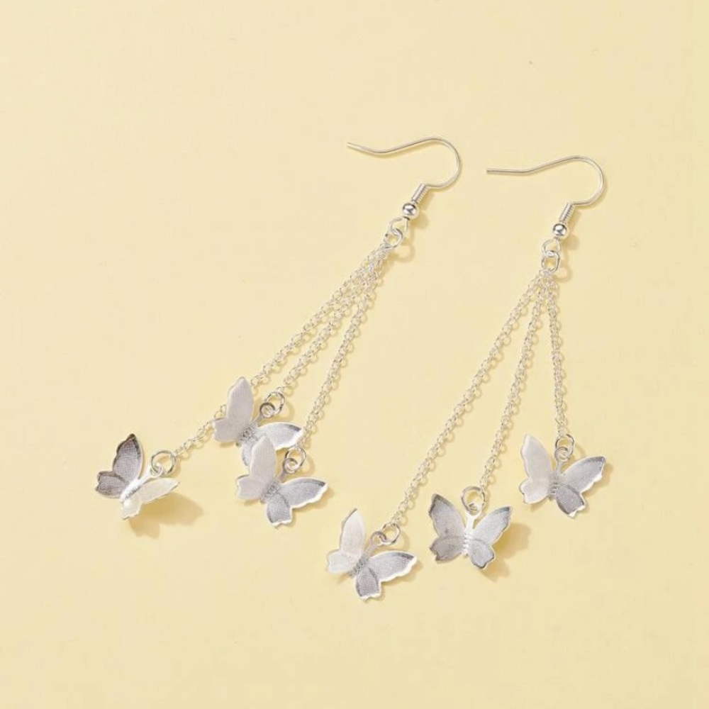 Butterfly drop earrings - Picture 2 of 4